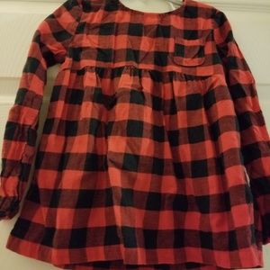 Carters kids red and black checkered tunic size 6x